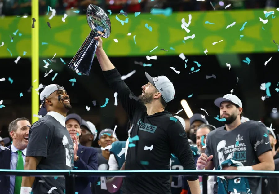 Travis Kelce’s Ex Girlfriend Celebrates Philadelphia Eagles Super Bowl Win on the Field