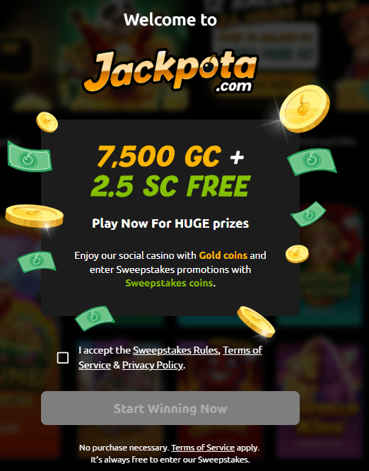 Jackpota welcome bonus