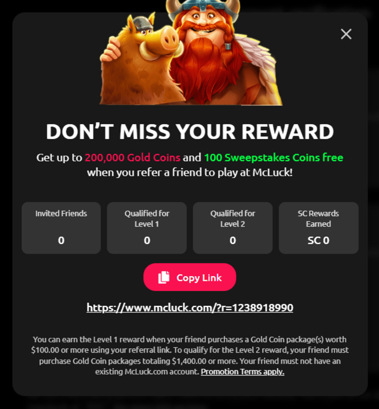 mcluck referral bonus