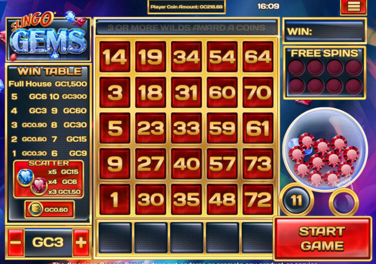 Slingo gems - High 5 Casino