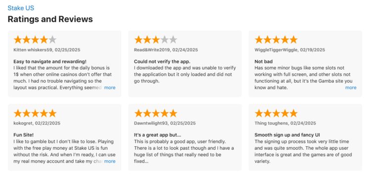 Stake us app apple store rating