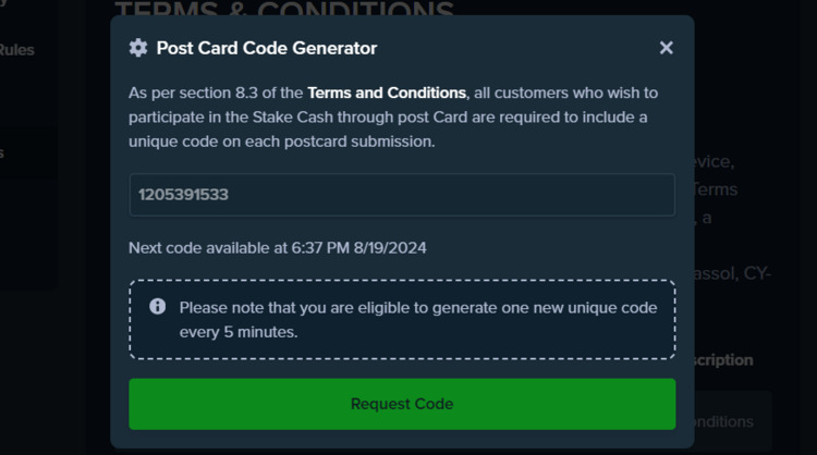 stake.us letter request code