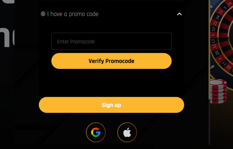 money factory casino promo code field