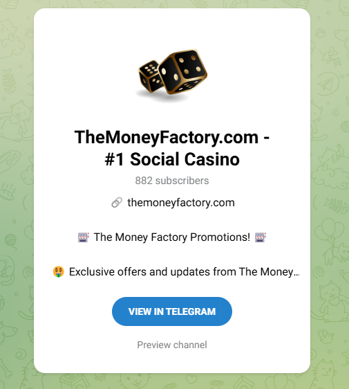 the money factory casino telegram channel