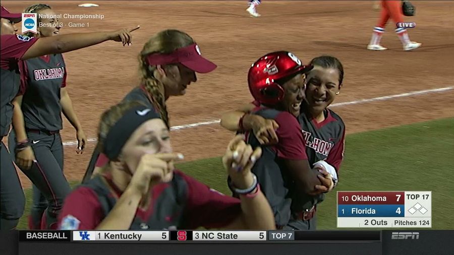 Oklahoma Beats Florida In 17-Inning Game 1 Of Women&#39;s College World Series Championship
