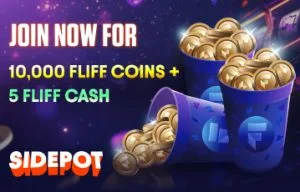 Sidepot.us Promo Code: 10,000 Fliff Coins &amp; 5 Free Fliff Cash with Code SPINTOWIN